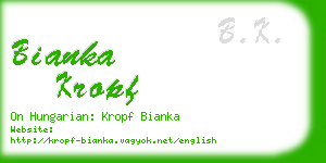 bianka kropf business card